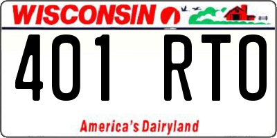 WI license plate 401RTO