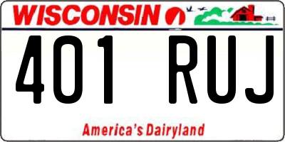 WI license plate 401RUJ
