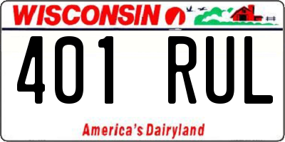 WI license plate 401RUL
