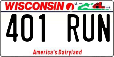 WI license plate 401RUN