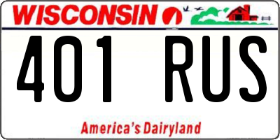 WI license plate 401RUS
