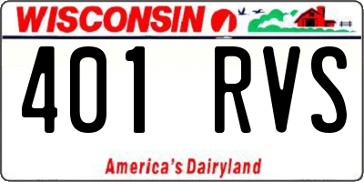 WI license plate 401RVS