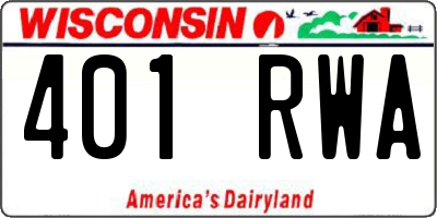 WI license plate 401RWA