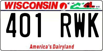 WI license plate 401RWK