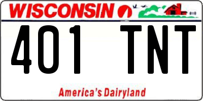 WI license plate 401TNT