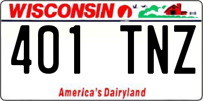 WI license plate 401TNZ