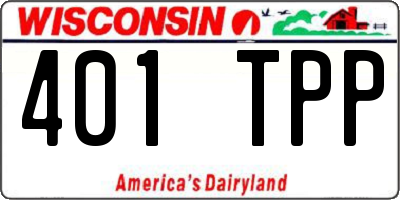 WI license plate 401TPP