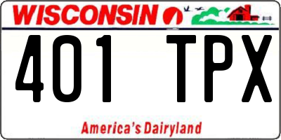 WI license plate 401TPX