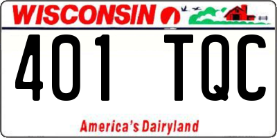 WI license plate 401TQC