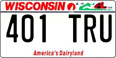 WI license plate 401TRU