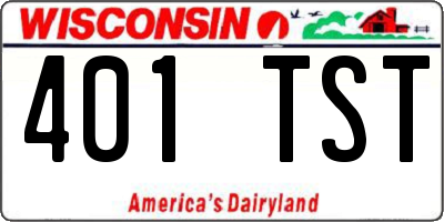 WI license plate 401TST