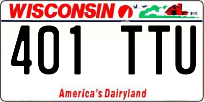 WI license plate 401TTU