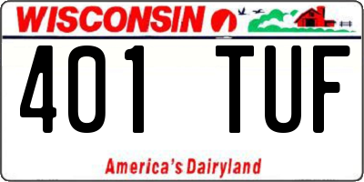 WI license plate 401TUF