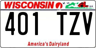 WI license plate 401TZV