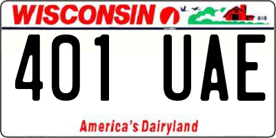 WI license plate 401UAE
