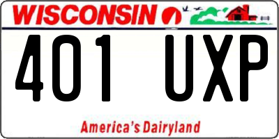 WI license plate 401UXP