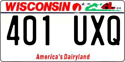 WI license plate 401UXQ