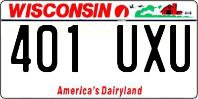 WI license plate 401UXU
