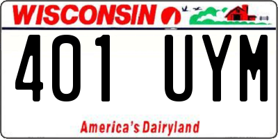 WI license plate 401UYM