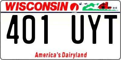 WI license plate 401UYT