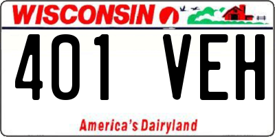 WI license plate 401VEH