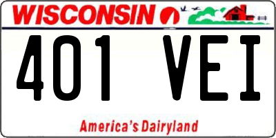 WI license plate 401VEI