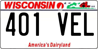 WI license plate 401VEL