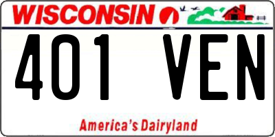 WI license plate 401VEN