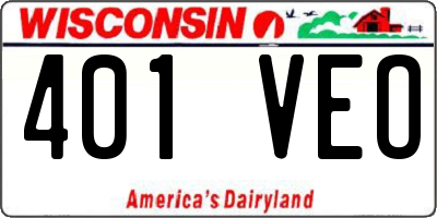 WI license plate 401VEO