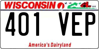 WI license plate 401VEP