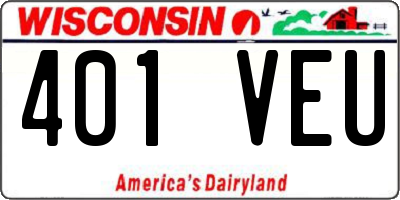 WI license plate 401VEU