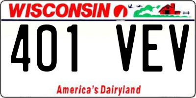 WI license plate 401VEV
