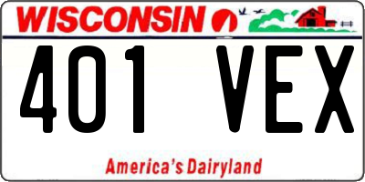 WI license plate 401VEX