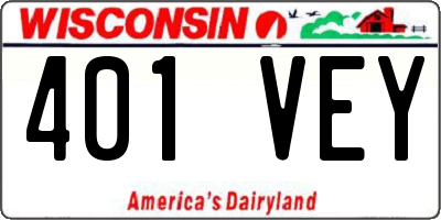 WI license plate 401VEY