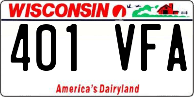 WI license plate 401VFA