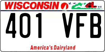 WI license plate 401VFB