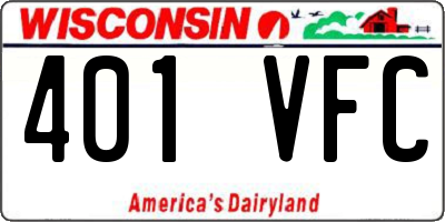 WI license plate 401VFC
