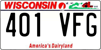 WI license plate 401VFG