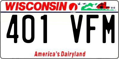 WI license plate 401VFM