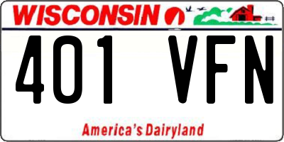 WI license plate 401VFN