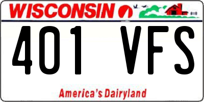 WI license plate 401VFS