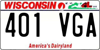 WI license plate 401VGA
