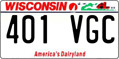 WI license plate 401VGC