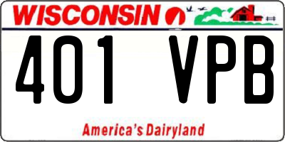 WI license plate 401VPB