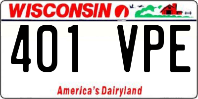 WI license plate 401VPE