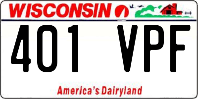 WI license plate 401VPF
