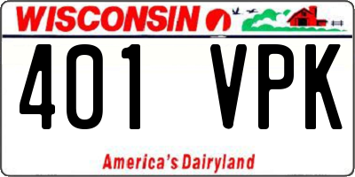 WI license plate 401VPK