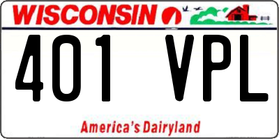 WI license plate 401VPL