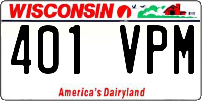 WI license plate 401VPM