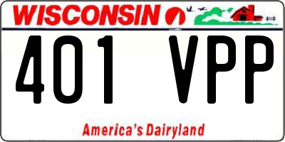 WI license plate 401VPP